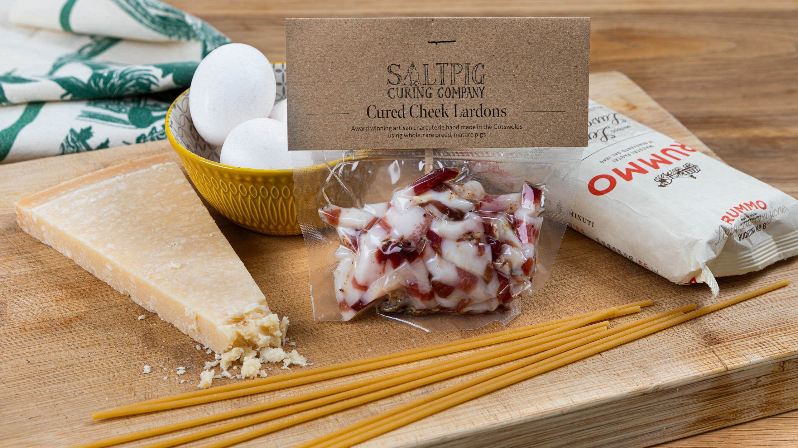 Cured Cheek Lardons for the best carbonara!